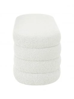 Westwing Collection Banquette tissu boucl&eacute; blanc cr&egrave;me Alto, larg. 110 x haut. 47 cm -Entrée & couloir Soldes Banquette tissu boucle blanc creme Alto 5