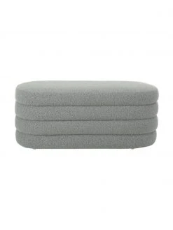Westwing Collection Banquette tissu bouclé gris Alto, larg. 110 x haut. 47 cm -Entrée & couloir Soldes Banquette tissu boucle gris Alto 3