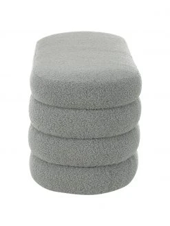 Westwing Collection Banquette tissu bouclé gris Alto, larg. 110 x haut. 47 cm -Entrée & couloir Soldes Banquette tissu boucle gris Alto 4