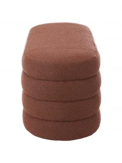 Westwing Collection Banquette tissu bouclé rouille Alto, larg. 110 x haut. 47 cm -Entrée & couloir Soldes Banquette tissu boucle rouille Alto 4