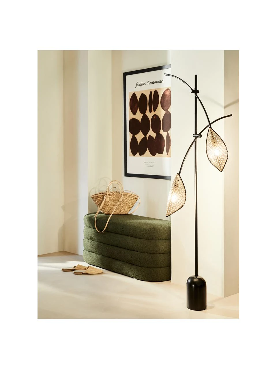 Westwing Collection Banquette tissu bouclé vert Alto, larg. 110 x haut. 47 cm 2 Westwing Collection Banquette tissu bouclé vert Alto, larg. 110 x haut. 47 cm – Image 2