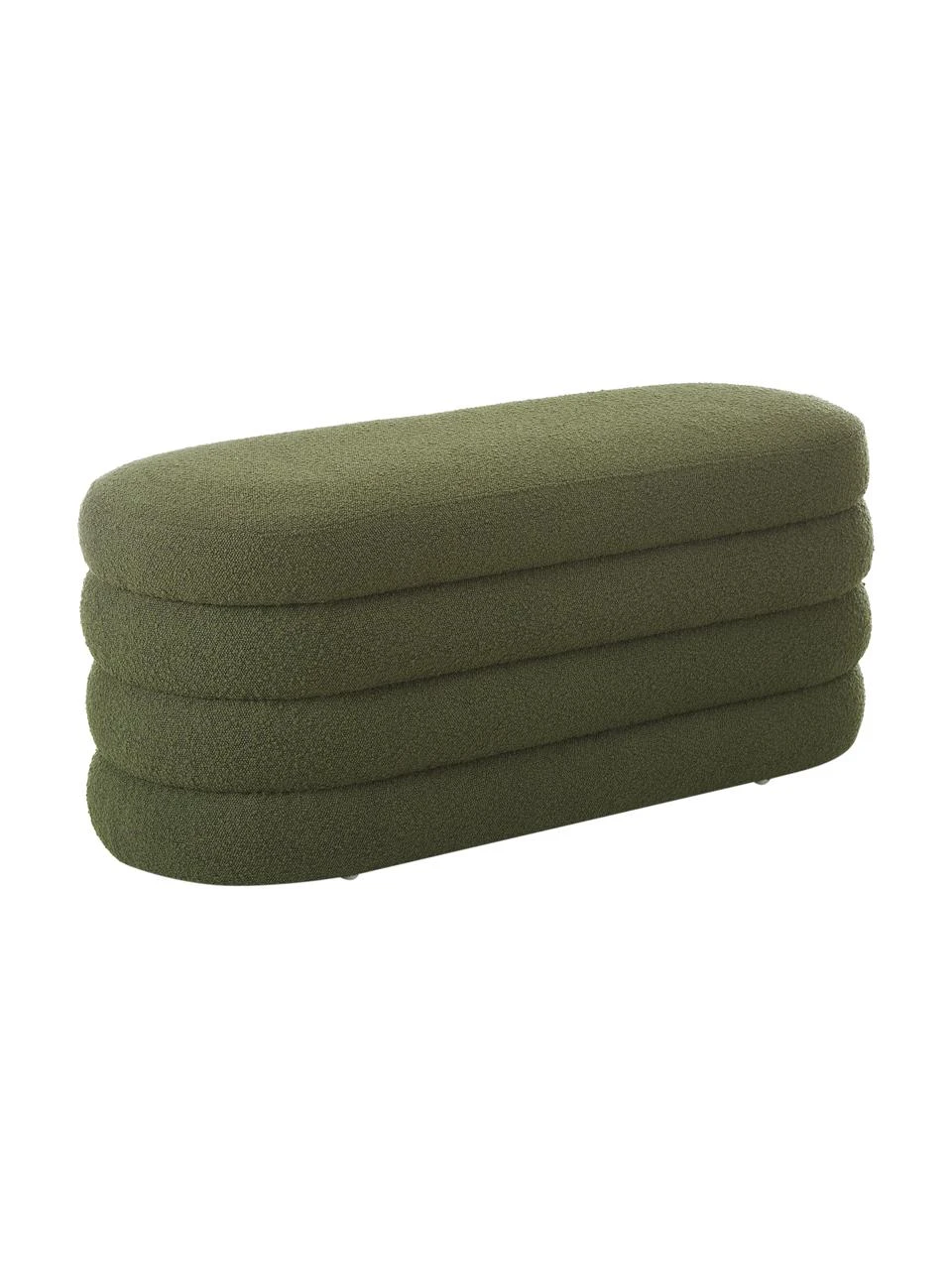 Westwing Collection Banquette tissu bouclé vert Alto, larg. 110 x haut. 47 cm 1 Westwing Collection Banquette tissu bouclé vert Alto, larg. 110 x haut. 47 cm