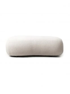 Westwing Collection Banquette tissu peluche couleur cr&egrave;me Alba, larg. 130 x prof. 62 cm -Entrée & couloir Soldes Banquette tissu peluche couleur creme Alba 4