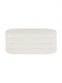 Westwing Collection Banquette velours blanc crème Alto, larg. 110 x haut. 47 cm -Entrée & couloir Soldes Banquette velours blanc creme Alto 4