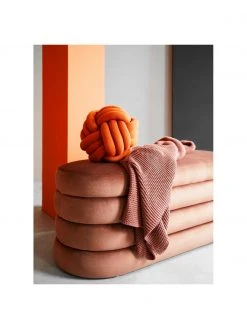 Westwing Collection Banquette velours brun Alto, larg. 110 x haut. 47 cm -Entrée & couloir Soldes Banquette velours brun Alto 2