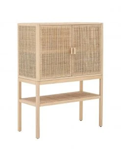 Bloomingville Buffet haut avec cannage Sanna, larg. 90 x haut. 120 cm