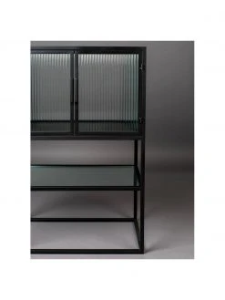 Dutchbone Buffet haut m&eacute;tal noir Boli, larg. 60 x haut. 90 cm -Entrée & couloir Soldes Buffet haut metal noir Boli 11