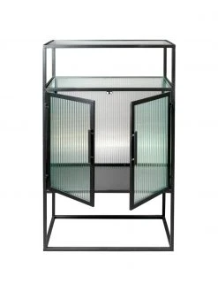 Dutchbone Buffet haut métal noir Boli, larg. 65 x haut. 105 cm -Entrée & couloir Soldes Buffet haut metal noir Boli 4