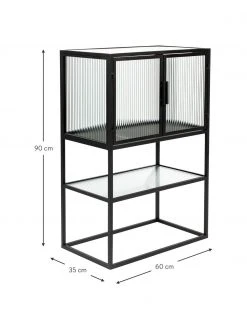 Dutchbone Buffet haut m&eacute;tal noir Boli, larg. 60 x haut. 90 cm -Entrée & couloir Soldes Buffet haut metal noir Boli 8