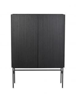Rowico Buffet haut noir Halifax, larg. 100 x haut. 140 cm -Entrée & couloir Soldes Buffet haut noir Halifax 3