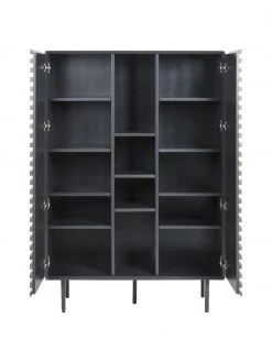 Buffet haut plaqu&eacute; noyer Kesia, Larg. 105 x haut. 155 cm -Entrée & couloir Soldes Buffet haut plaque noyer Kesia 4