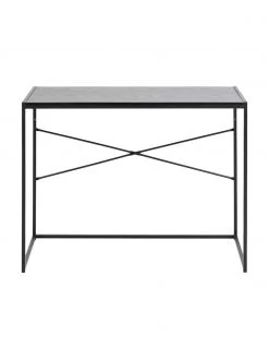 Bureau &eacute;troit bois et m&eacute;tal Seaford, larg. 100 x prof. 45 cm -Entrée & couloir Soldes Bureau etroit bois et metal Seaford 3
