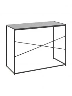 Bureau &eacute;troit bois et m&eacute;tal Seaford, larg. 100 x prof. 45 cm -Entrée & couloir Soldes Bureau etroit bois et metal Seaford 4