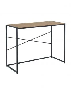 Bureau étroit en bois et métal Seaford, larg. 100 x prof. 45 cm