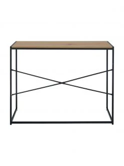 Bureau &eacute;troit en bois et m&eacute;tal Seaford, larg. 100 x prof. 45 cm -Entrée & couloir Soldes Bureau etroit en bois et metal Seaford 5