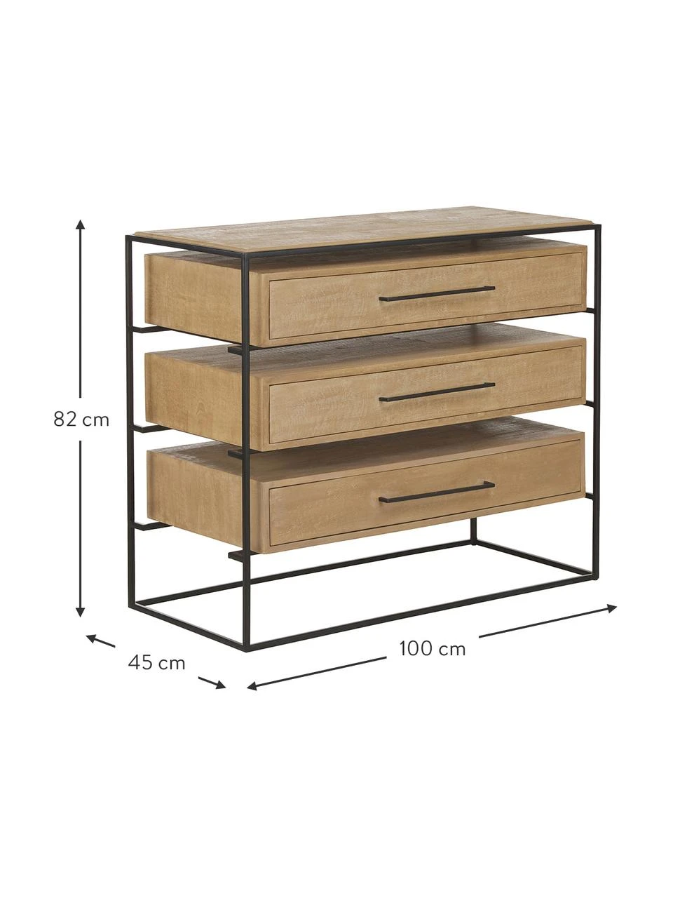 Westwing Collection Commode manguier massif Lyle, larg. 100 x haut. 82 cm 3 Westwing Collection Commode manguier massif Lyle, larg. 100 x haut. 82 cm – Image 3
