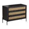 Westwing Collection Commode noire en cannage Vienna, larg. 105 x haut. 78 cm