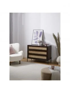 Entrée & couloir Soldes -Entrée & couloir Soldes Commode noire en cannage brun fonce Vienna 1