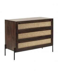 Entrée & couloir Soldes 7 Westwing Collection Commode noire en cannage brun foncé Vienna, larg. 105 x haut. 78 cm