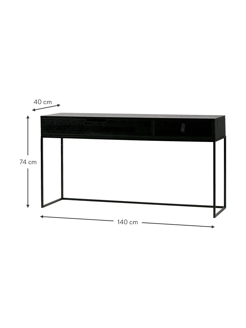 Console avec 2 tiroirs Silas, larg. 140 x prof. 40 cm 3 Console avec 2 tiroirs Silas, larg. 140 x prof. 40 cm – Image 3