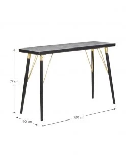 Nordal Console avec éléments couleur dorée Jana, larg. 120 x prof. 40 cmDisponibilité limitée -Entrée & couloir Soldes Console avec elements couleur doree Jana 2