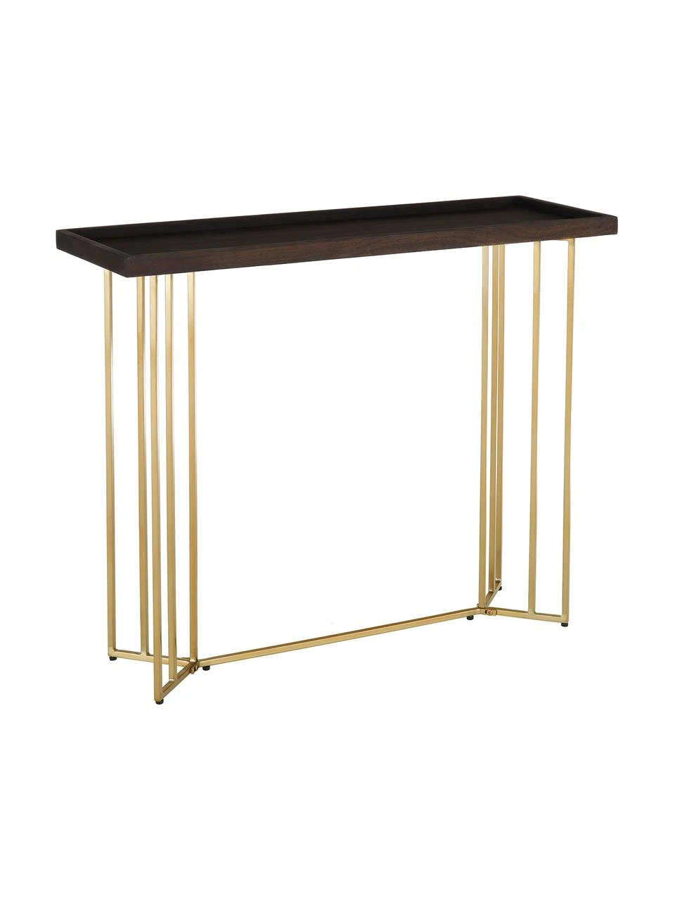 Westwing Collection Console avec plateau en bois massif Luca, larg. 100 x prof. 35 cm 1 Westwing Collection Console avec plateau en bois massif Luca, larg. 100 x prof. 35 cm