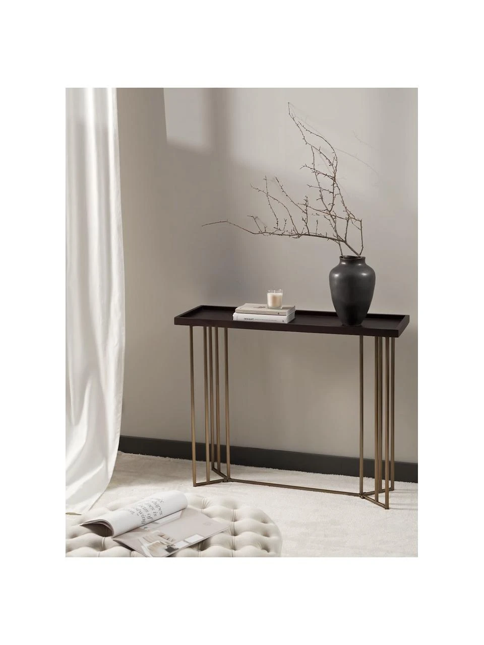 Westwing Collection Console avec plateau en bois massif Luca, larg. 100 x prof. 35 cm 2 Westwing Collection Console avec plateau en bois massif Luca, larg. 100 x prof. 35 cm – Image 2