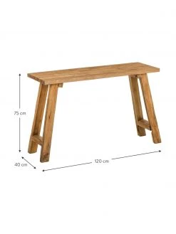 Console bois de teck Lawas, larg. 120 x prof. 40 cm -Entrée & couloir Soldes Console bois de teck Lawas 2