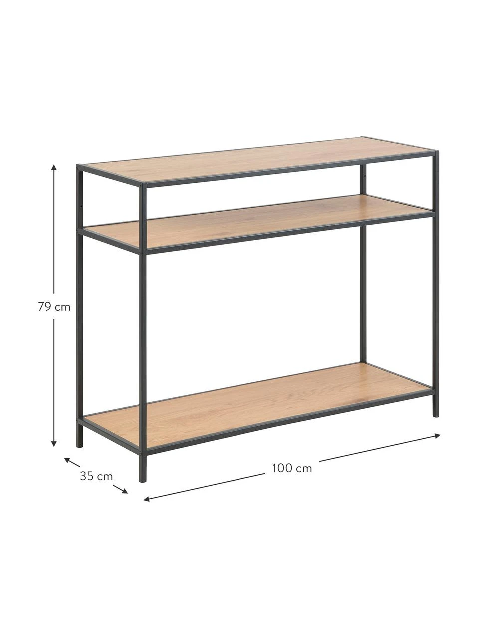Console en bois et métal Seaford, larg. 100 x prof. 35 cm 4 Console en bois et métal Seaford, larg. 100 x prof. 35 cm – Image 4