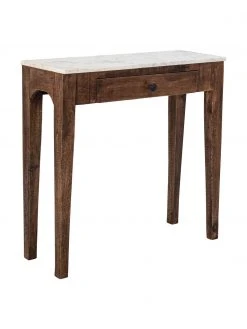 Bloomingville Console en manguier avec plateau en marbre Hauge, larg. 79 x haut. 76 cm