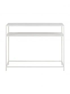 Westwing Collection Console industrielle en métal blanc avec tablette Neptun, larg. 100 x haut. 79 cm -Entrée & couloir Soldes Console industrielle en metal blanc avec tablette Neptun 2