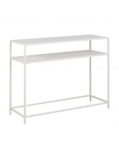 Westwing Collection Console industrielle en métal blanc avec tablette Neptun, larg. 100 x haut. 79 cm