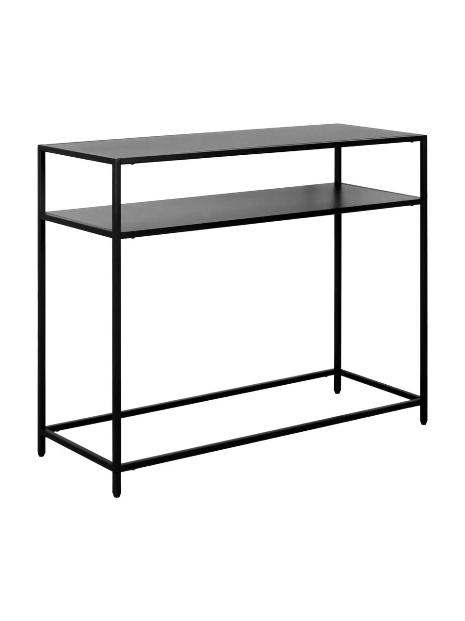 Westwing Collection Console industrielle en métal noir avec tablette Neptun, larg. 100 x haut. 79 cm 1 Westwing Collection Console industrielle en métal noir avec tablette Neptun, larg. 100 x haut. 79 cm