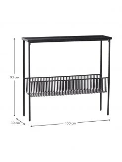 Hübsch Console métal noir Eyrie, larg. 100 x haut. 93 cm -Entrée & couloir Soldes Console metal noir Eyrie 2