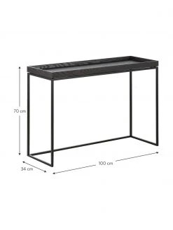 Jan Kurtz Console noire design Pizzo, larg. 100 x prof. 34 cm -Entrée & couloir Soldes Console noire design Pizzo 2