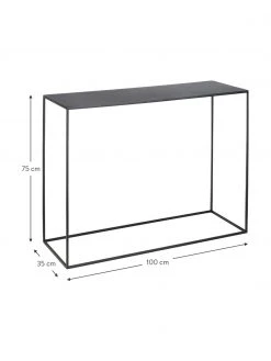 Console noire en m&eacute;tal Tensio, larg. 100 x prof. 35 cm -Entrée & couloir Soldes Console noire en metal Tensio 2