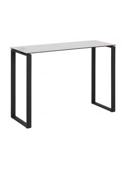 Console plateau en céramique blanc Katrine, larg. 110 x haut. 76 cm