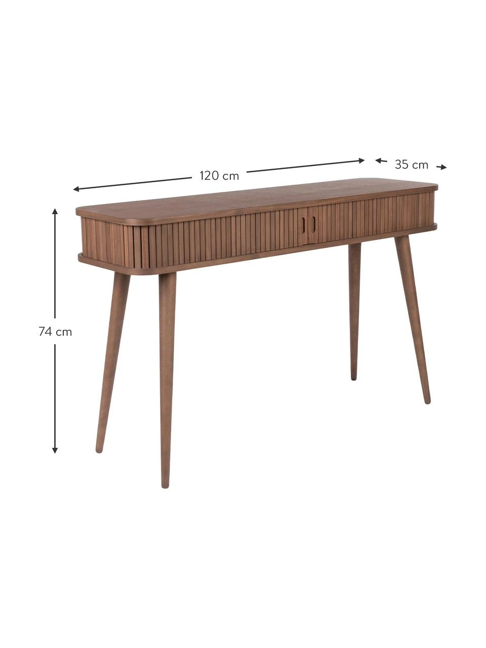 Zuiver Console rétro en bois avec rangement Barbier, larg. 120 x prof. 35 cm 3 Zuiver Console rétro en bois avec rangement Barbier, larg. 120 x prof. 35 cm – Image 3