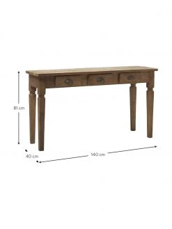 Westwing Collection Console rustique avec tiroirs Elea, larg. 140 x haut. 81 cm -Entrée & couloir Soldes Console rustique avec tiroirs Elea 3