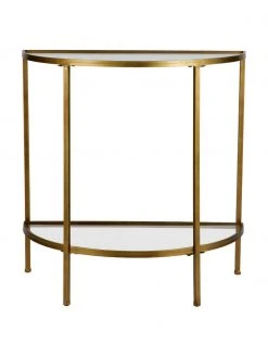 Console semi-circulaire en verre finition antiquaire Goddess, larg. 76 x haut. 75 cm -Entrée & couloir Soldes Console semi circulaire en verre finition antiquaire Goddess 3