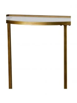 Console semi-circulaire en verre finition antiquaire Goddess, larg. 76 x haut. 75 cm -Entrée & couloir Soldes Console semi circulaire en verre finition antiquaire Goddess 4