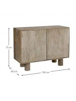 Enfilade bois de manguier massif Tess, larg. 100 x haut. 75 cm -Entrée & couloir Soldes Enfilade bois de manguier massif Tess 2