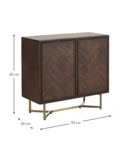 Westwing Collection Enfilade bois massif motif chevrons Luca, larg. 90 x haut. 83 cm -Entrée & couloir Soldes Enfilade bois massif motif chevrons Luca 2