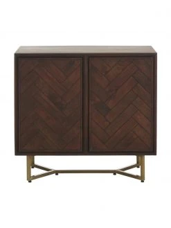 Westwing Collection Enfilade bois massif motif chevrons Luca, larg. 90 x haut. 83 cm -Entrée & couloir Soldes Enfilade bois massif motif chevrons Luca 4