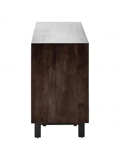 Westwing Collection Enfilade bois massif portes orn&eacute;s Karl, larg. 165 x haut. 61 cm -Entrée & couloir Soldes Enfilade bois massif portes ornes Karl 4