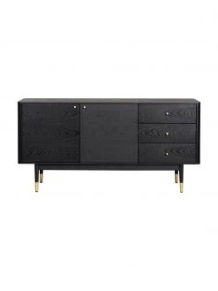 Rowico Enfilade noire Fenwood, larg. 160 x haut. 79 cm -Entrée & couloir Soldes Enfilade noire Fenwood 3