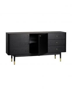 Rowico Enfilade noire Fenwood, larg. 160 x haut. 79 cm -Entrée & couloir Soldes Enfilade noire Fenwood 4
