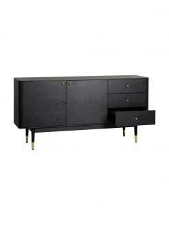 Rowico Enfilade noire Fenwood, larg. 160 x haut. 79 cm -Entrée & couloir Soldes Enfilade noire Fenwood 5