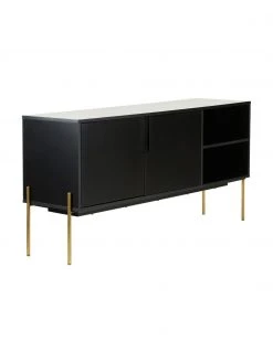 Westwing Collection Enfilade noire Jesper, larg. 160 x haut. 80 cm