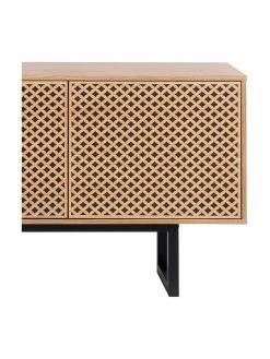 Woodman Enfilade rétro plaquée chêne Camden, larg. 175 x haut. 75 cm -Entrée & couloir Soldes Enfilade retro plaquee chene Camden 2